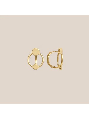 Altıntaş Minimal Plakalı Halka Altın Küpe