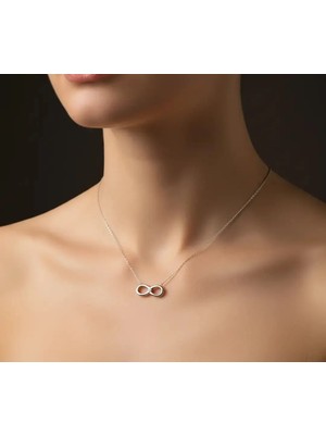 G&A Jewels 925 Ayar Gümüş Pırlanta Taşlı Sonsuzluk Kolye