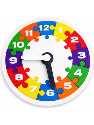 Lina Hobby Çocuklar Için Interaktif Saat Öğrenme Seti - Renkli Sayılar Puzzle Saat - Dayanıklı Pla