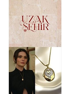 Alya Anka Kuşu Uzak Şehir Açılabilir Kapaklı Çelik Kolye