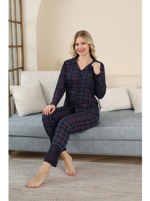 Modavera Viskon Kumaş Yumuşak Dokulu Rahat Kalıp Kadın Pijama Takımı