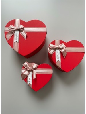 Vesta Concept 3'lü Kalp Şeklinde Hediye Kutusu Seti - Sevgililer Günü, Doğum Günü, Özel Gün Hediyelik Kutu