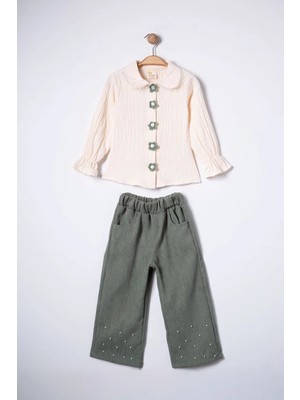 Joy Kids Müslin Gömlekli Taşlı 2'li Takım (3-6 Yaş)