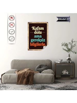 Akıllı Kağıt Statik Tutunma Özellikli Tablo - Poster Mizah (Model -27)