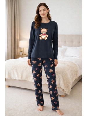 Koza İç Giyim Kadın Pamuklu Ayıcıklı Pijama Takımı