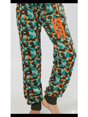 Godewo Renkli Leader Yazı Baskılı Pijama Altı