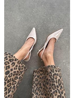 Straswans Cuesta Kadın Topuklu Rugan Ayakkabı Bej