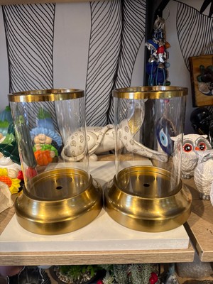 Atak Hediyelik Dekoratif Kristal Silindir Eskitme 2'li Mumluk