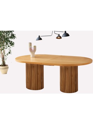 Sweet Home Masa Sandalye Açılır Oval Picasso Naturel Yemek Masası Mdf  Mutfak,salon,yemek Odası Masası