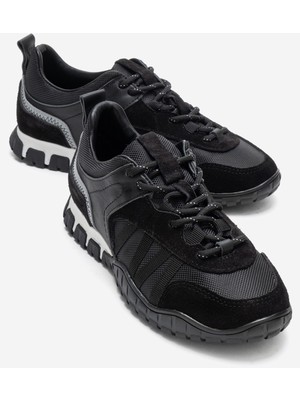 Luvi Fıera Siyah Hakiki Deri Fileli Kadın Günlük Sneaker
