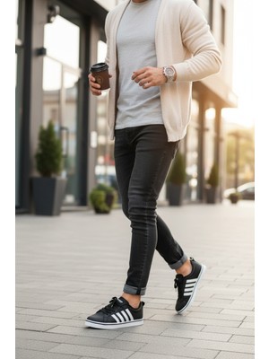 Enoch Court 3.0 Model Üç Bant Detaylı ve Kontrast Tabanlı Erkek Casual Sneaker