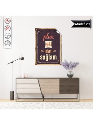 Akıllı Kağıt Statik Tutunma Özellikli Tablo - Poster Mizah (Model -23)