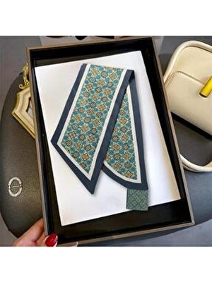 Nurfemina Vintage Esintili Çiçek Desenli Modern Tasarım Kadın Kravat Fular