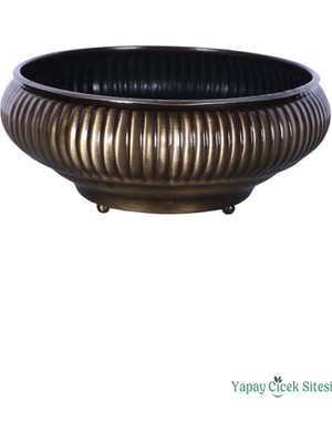 Yapay Çiçek Sitesi Metal Dekoratif Vazo 8 cm Bronz
