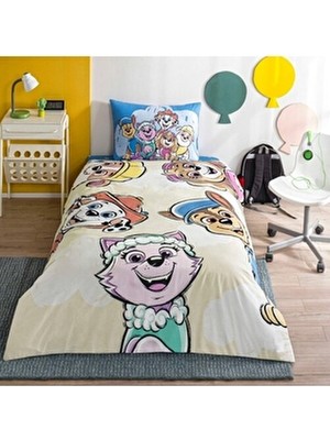 Taç Paw Patrol Cloud Tek Kişilik Pamuk Nevresim Takımı 160 x 220 cm Hayvan Desenli Çok Renkli