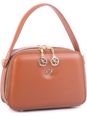 Nas Bag Kadın Mini El ve Çapraz Çanta Taba (En:20 Boy :15)