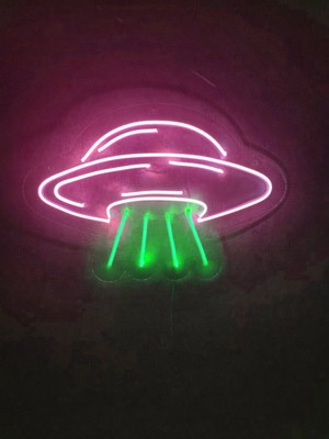 Ufo Neon LED Tabela Neon Yazı Neon Dekoratif Duvar Aydınlatması