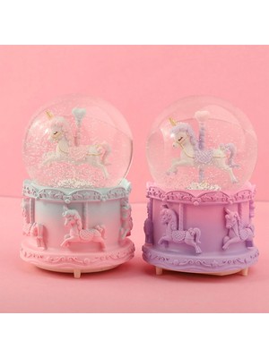 Konyax Orta Boy Müzikli Unicorn Kar Küresi