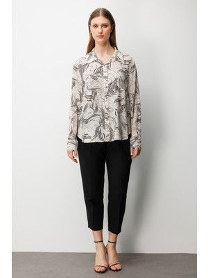 Ekol Desenli Transparan Gömlek  2536