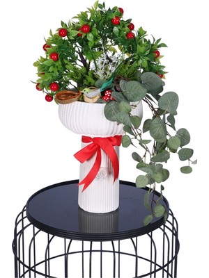 Yapay Çiçek Sitesi Beton Vazoda Yapay Egzotik Bitki Aranjmanı