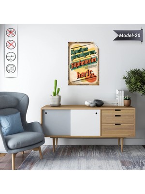 Akıllı Kağıt Statik Tutunma Özellikli Tablo - Poster Mizah (Model -20)