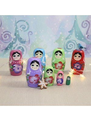 Konyax 4'lü Ahşap Matruşka