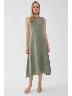 Vitrin Kendinden Desenli Verev Elbise