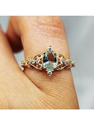 Fasek Gold Evlilik Teklifi Yüzük - 14 Ayar Altın 0.50 Karat Topaz Taşlı Rose Evlilik Teklifi Yüzüğü