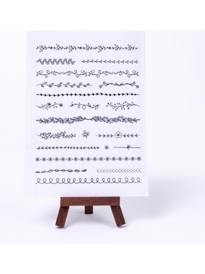 Aesco Yaprak Şekilli Şeffaf Şerit Sticker Seti, A5 2 Sayfa
