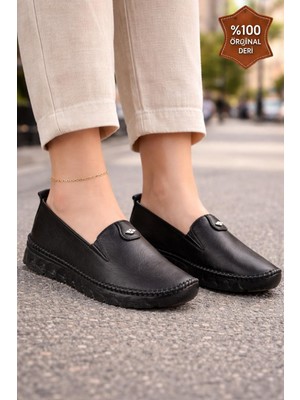 ModaOnn Kadın Ortopedik Deri Loafer Ayakkabı – Esnek ve Hafif, Kaymaz Taban