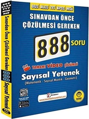 Aesco Dgs Ales Video Çözümlü 888 Sayısal Soru Bankası: Sayısal Yetenek Matematik - Sayısal Mantık - Geometri