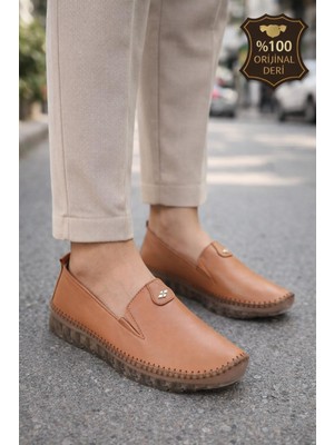 ModaOnn Kadın Ortopedik Deri Loafer Ayakkabı – Esnek ve Hafif, Kaymaz Taban