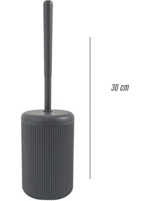 Aesco Siyah Çizgili Lüks Tuvalet Fırçası Seti – 30 cm Uzunluk | Modern, Şık ve Dayanıklı Banyo Aksesuarı | Kaymaz, Hijyenik Tasarım