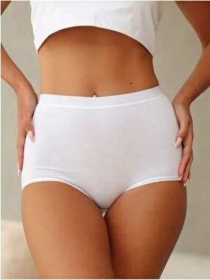 Berrak Premium Yüksek Bel Toparlayıcı Külot 6'lı Paket Dokuma Kumaş Özelliği ile Karışık Renk