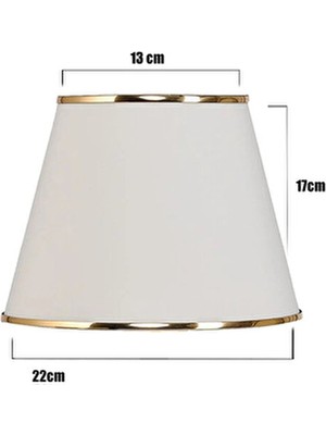 Evlight 22'lik Abajur Şapkası / Krem Gold Detaylı