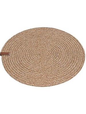 Aesco Cesta Amerikan Servis El Yapımı Pamuklu Natural Jüt Örme Düz Supla 37X37CM 9028 37 x 37 Natural
