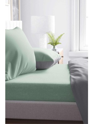 Aesco Yeşil Pamuklu Tek Kişilik Lastikli Çarşaf 100X200
