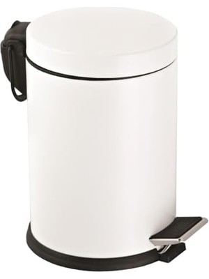 Aesco Eko Serisi 3 Litre Hacimli Paslanmaz Banyo-Mutfak Pedallı Çöp Kovası Beyaz