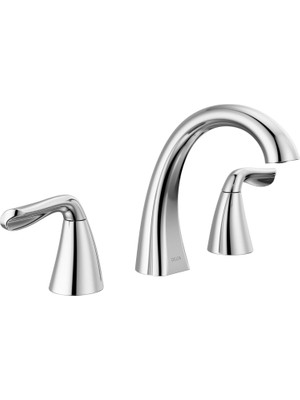 Aesco Arvo Yaygın Banyo Bataryası Krom, Banyo Bataryası 3 Delikli, Banyo Lavabo Bataryası, Tahliye Montajı Dahil, Krom 35840LF