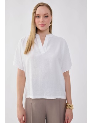 Vitrin Krinkıl Kumaş Kol Detaylı Bluz