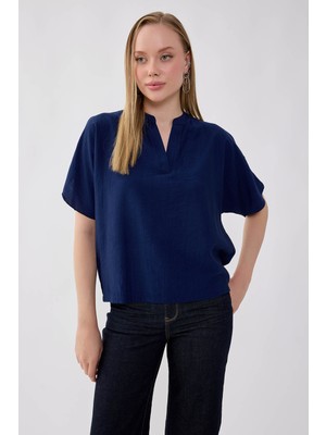 Vitrin Krinkıl Kumaş Kol Detaylı Bluz