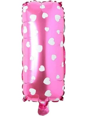 Aesco I Harfi 16 Inç Pembe Kalpli Renk Folyo Balon 36 cm (Pembe)