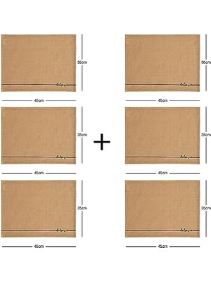 Aesco 6'lı Jüt Amerikan Servis Seti 45 x 35 cm