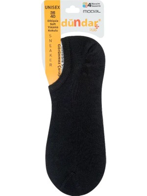 Dündar Kadın Modal Sneaker Çorap - 6’lı Paket Dikişsiz & Terletmez - 4 Mevsim Siyah