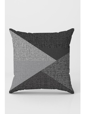 Aesco Füme Premium Tay Tüyü Leke Tutmaz Kumaş Geometrik Çift Taraflı Kırlent Yastık Kılıfı KRL1123