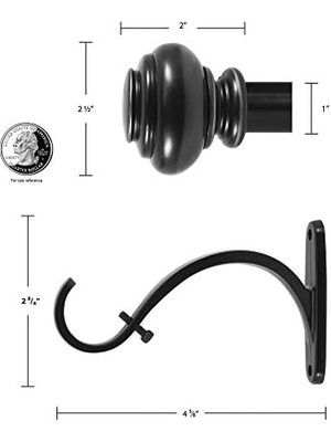 Aesco 1-Inch Urne Mit Fenster Behandlung Rod-Set, Bronze, 18 To 36-Inch