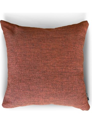 Aesco New York Reddish Dokulu Düz Dekoratif Kırlent/yastık Kılıfı 45X45 CM,%100 Polyester Döşemelik Kumaş