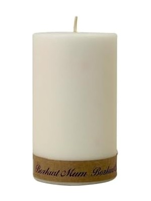 Aesco Simagift Simagift Bozkurt Mum Silindir Şeklinde Mum 7X12 cm Krem