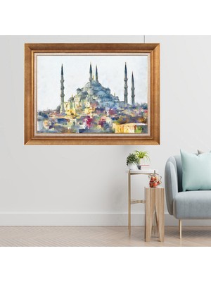 Giyense Altın Varaklı Çerçeveli Paspartulu  Tablo CRD1109
