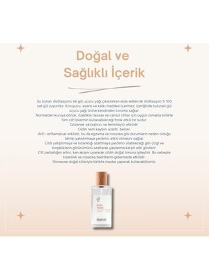 Aesco Saf Gül Suyu 100 ml - 100% Doğal Yüz Toniği, Gül Suyu ile Gözenek Sıkılaştırıcı ve Nemlendirici Bakım